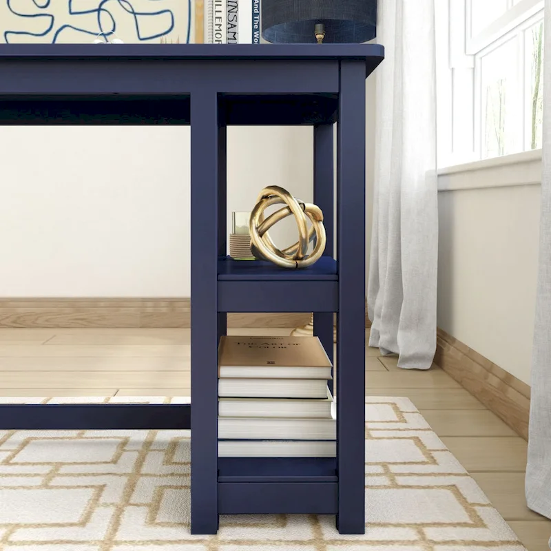 Plank and Beam Desk with Bookshelves