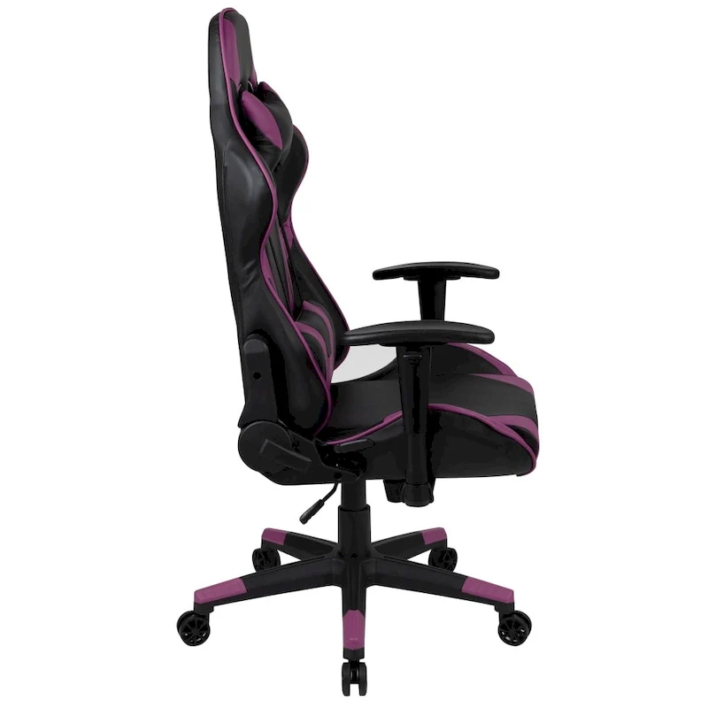 Racing Gaming Ergonomic Chair with Fully Reclining Back in Red LeatherSoft