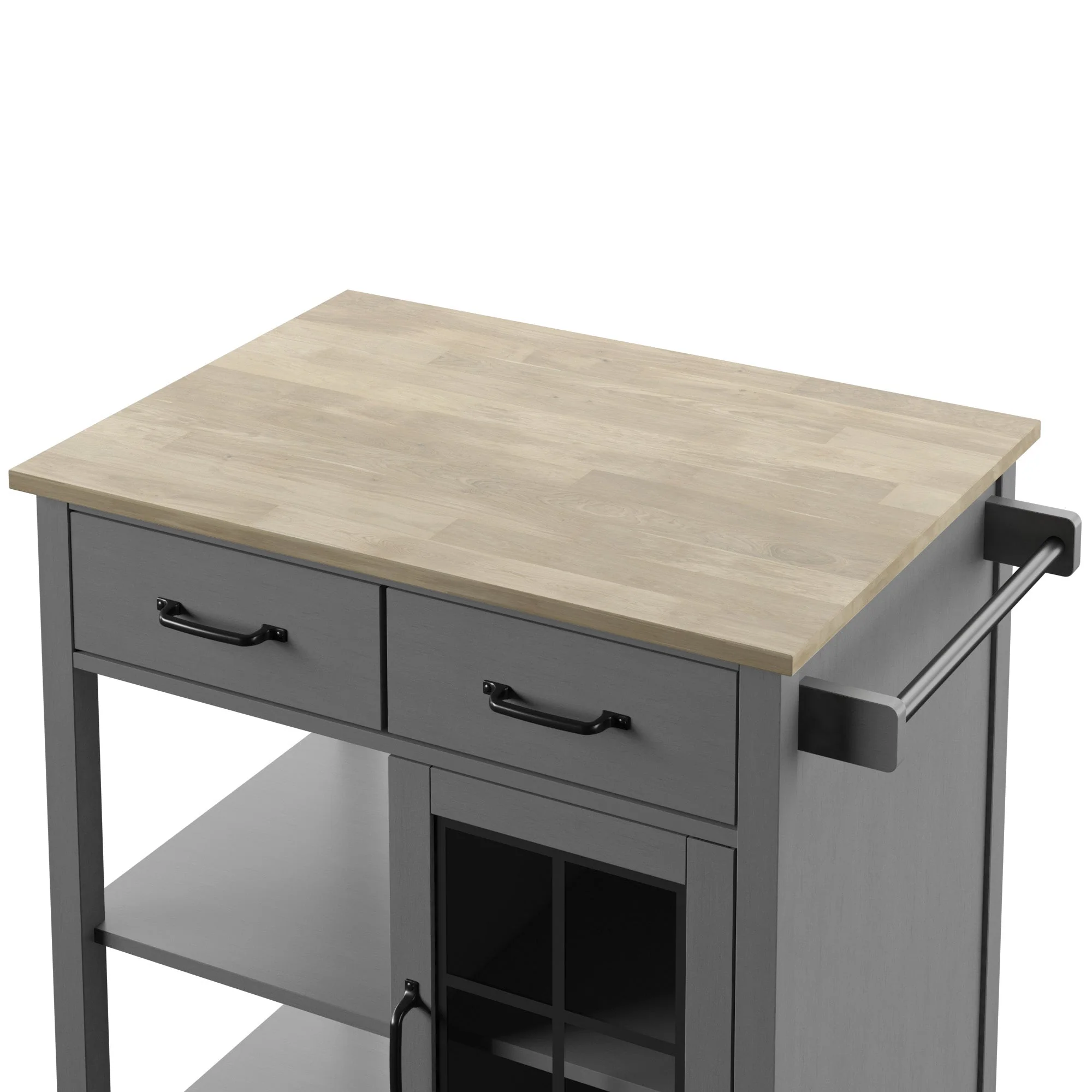 Compact Rolling Kitchen Island Cart with Storage
