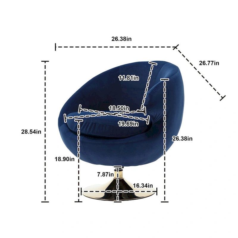 HOMEFUN Velvet 360 Degree Swivel Cuddle Barrel Accent Chairsset of 2