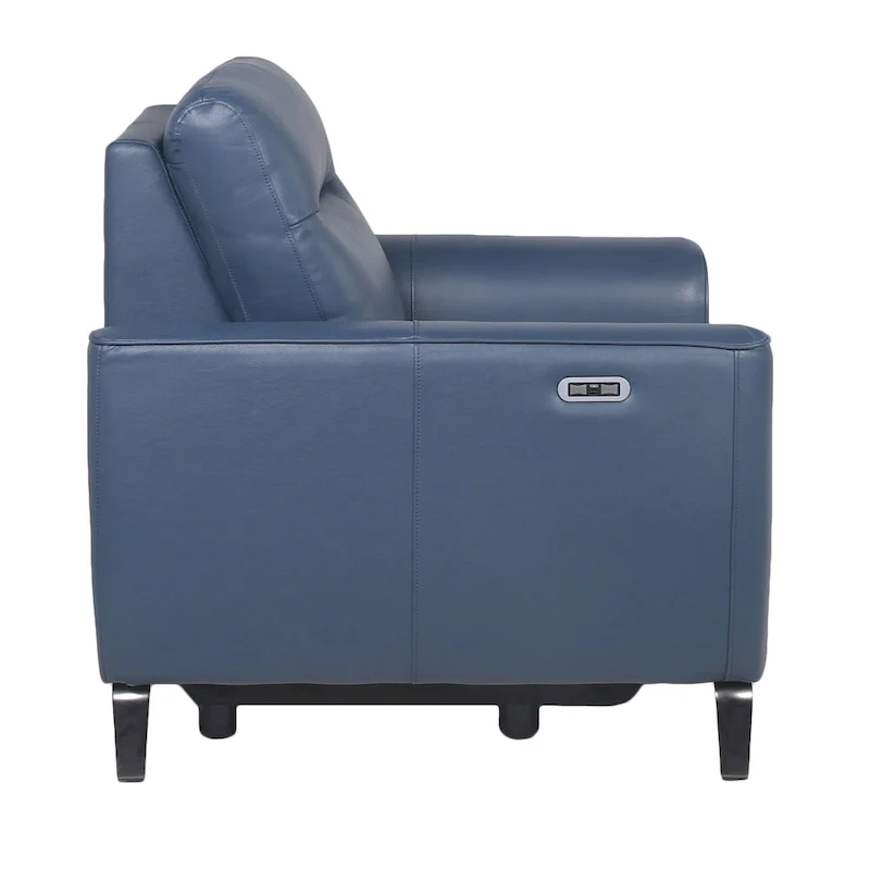 Steve Silver Top Grain Leather Ocean Blue Power Reclining Chair
