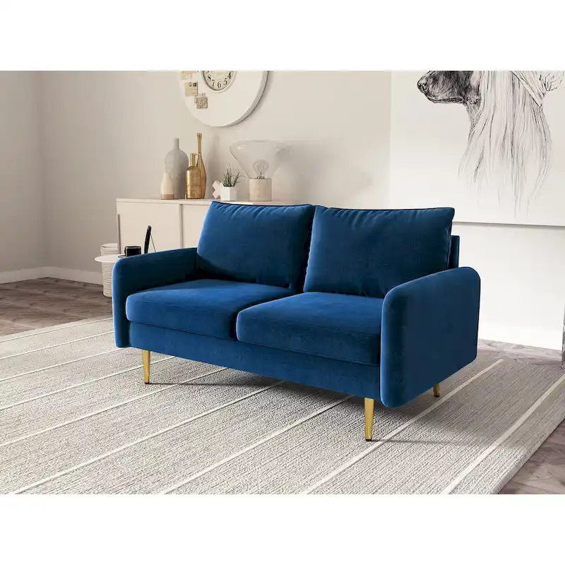 58 Velvet Square Arm Loveseat