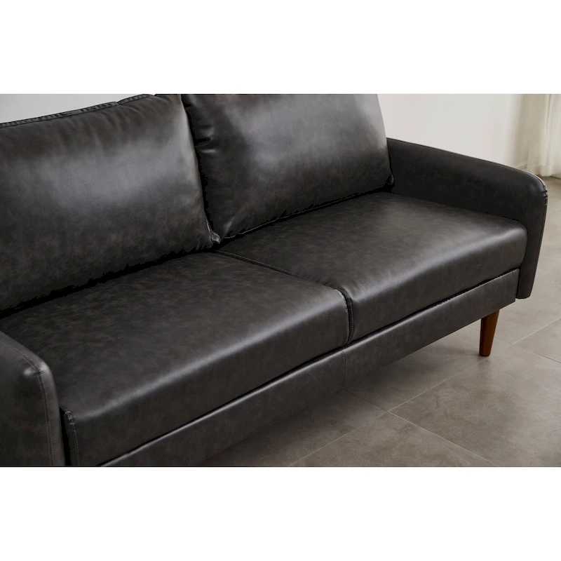 Faux leather 70 Square Arm Sofa