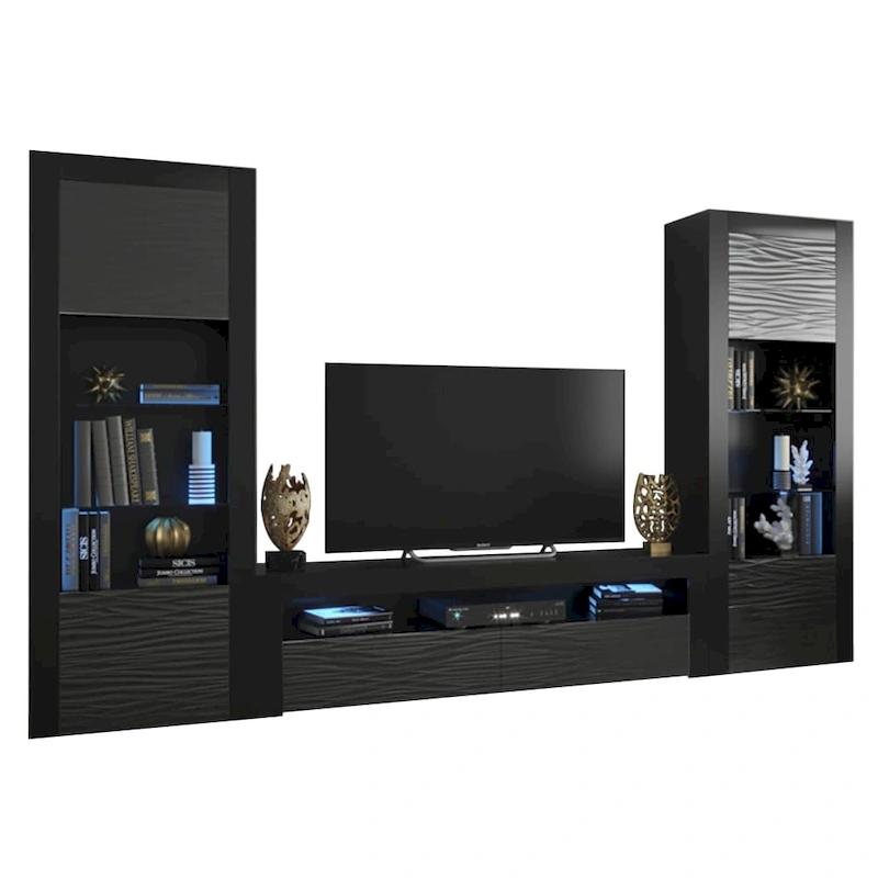 Milano Set Modern Wall Unit Entertainment Center
