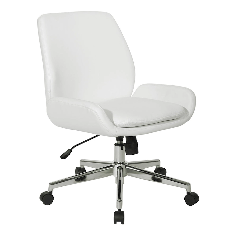 Office Chair with Faux Leather and Chrome Finish Base