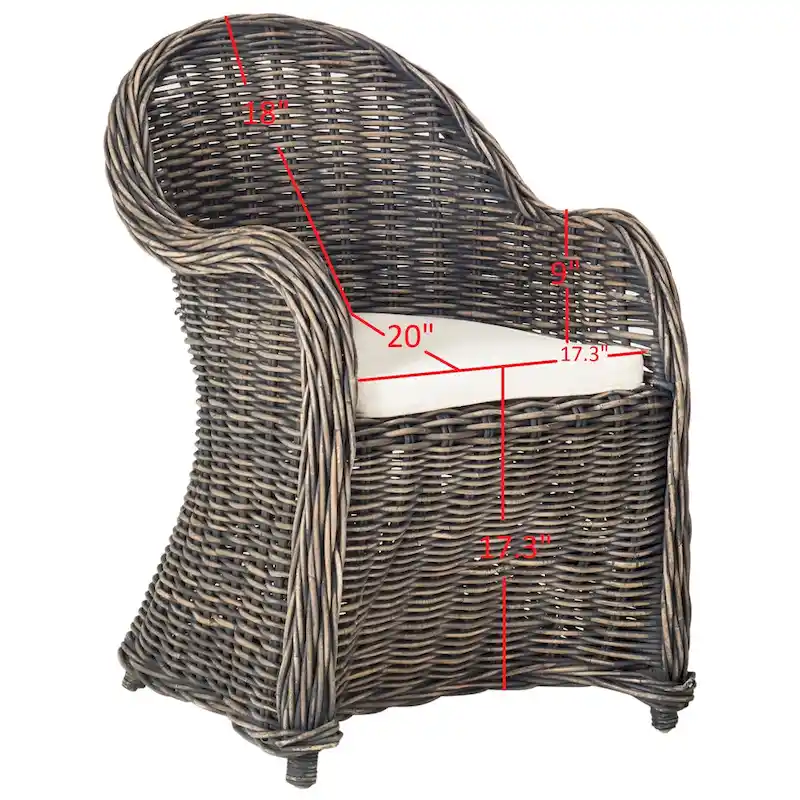 SAFAVIEH Sinja Yellow Rattan Club Chair - 24  x 26  x 35  - 24Wx26Dx35H