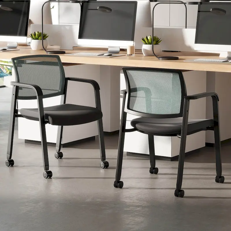 Costway Conference Chairs Set of 2/4 Stackable Office Guest Mesh Chair