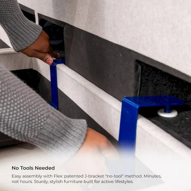 Flex 99 Upholstered Modular Sofa with Bumper Ottoman - 101 x 35 x 37