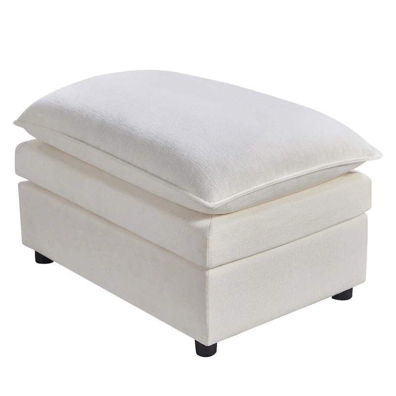 White 142.52  U-Shaped 6-Seater Sectional Sofa