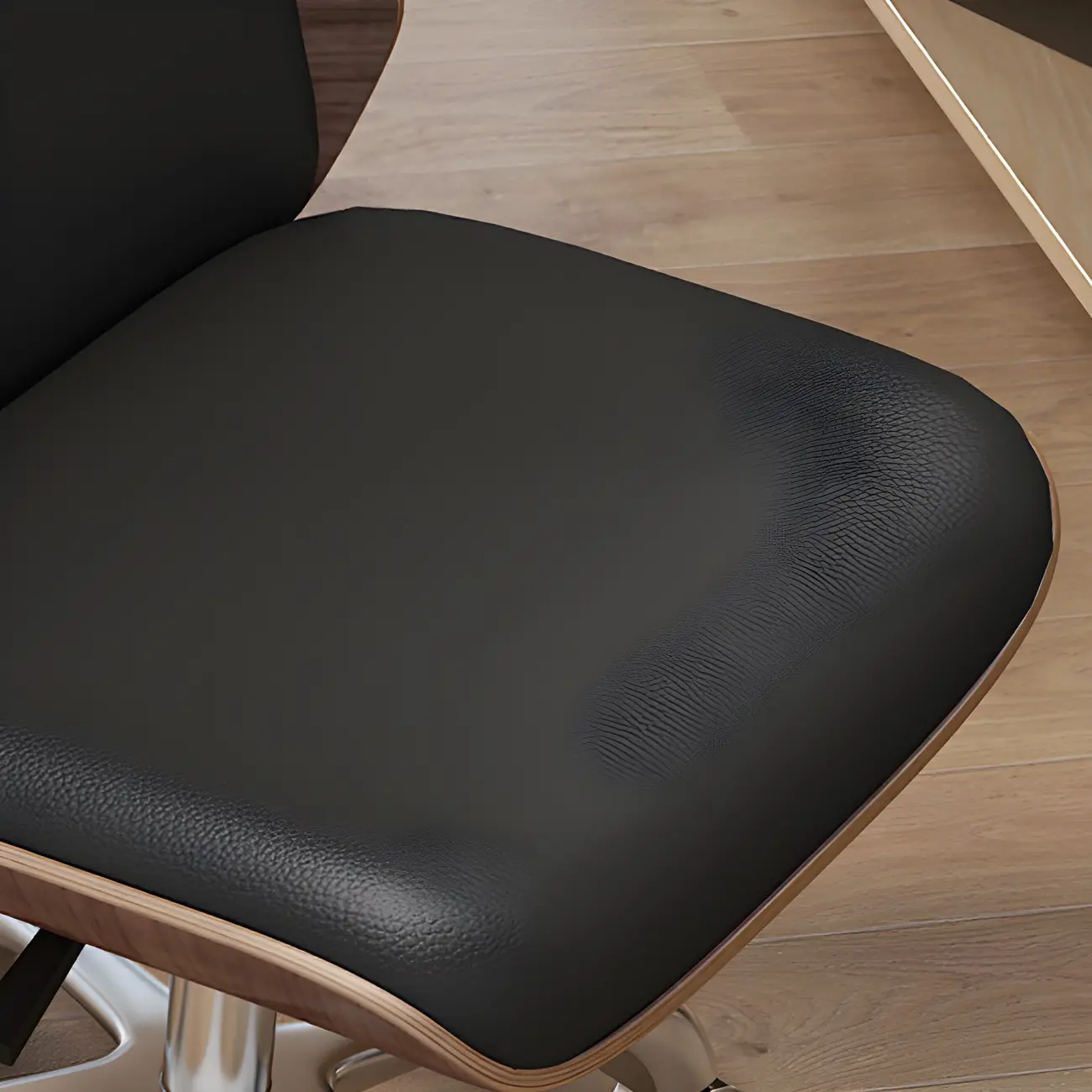 Modern Leather Upholstered Swivel Office Chair