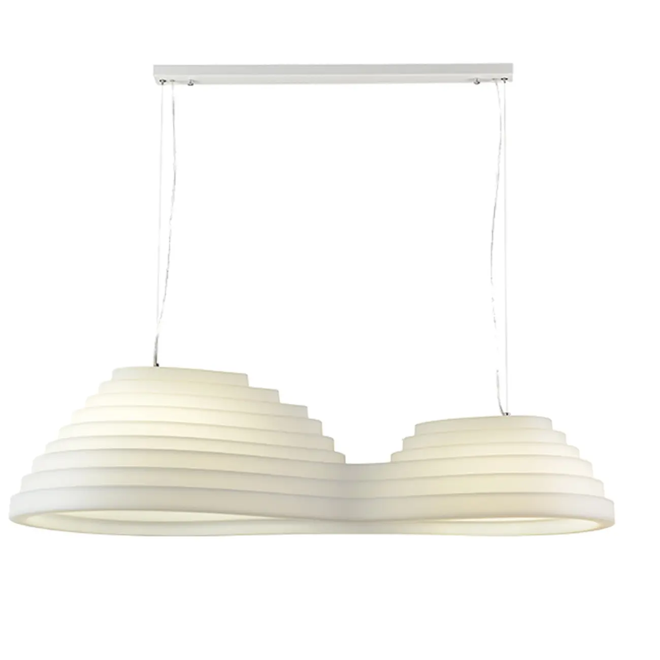 Modern White Geometric Metal Island Light for Kitchen