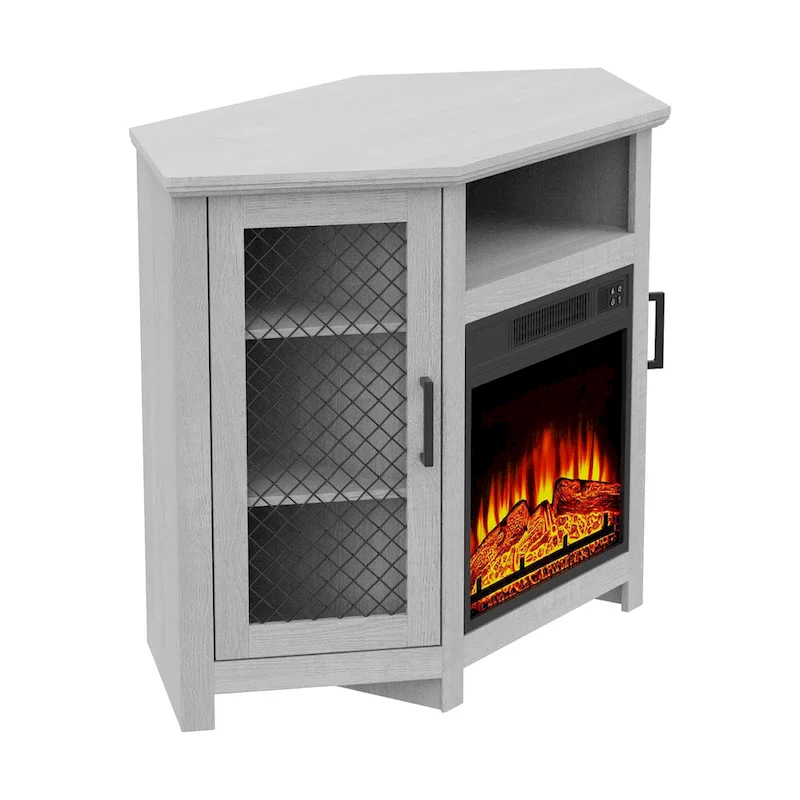 44.8 TV Stand Console with 18 Electric Fireplace and Shelves - N/A