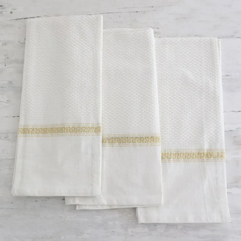 Handmade Snow Sophistication Cotton Dish Towels (Set Of 3)