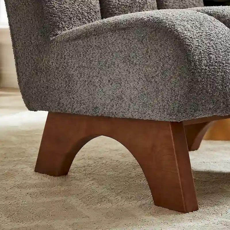 Art Leon Modern Wood and Fabric Accent Sofa Chair