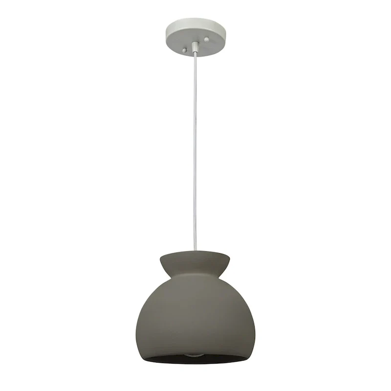Sienna Ceramic Ceiling Light with Fabric Cord - 9.0 L x 9.0 W x 7.8 H