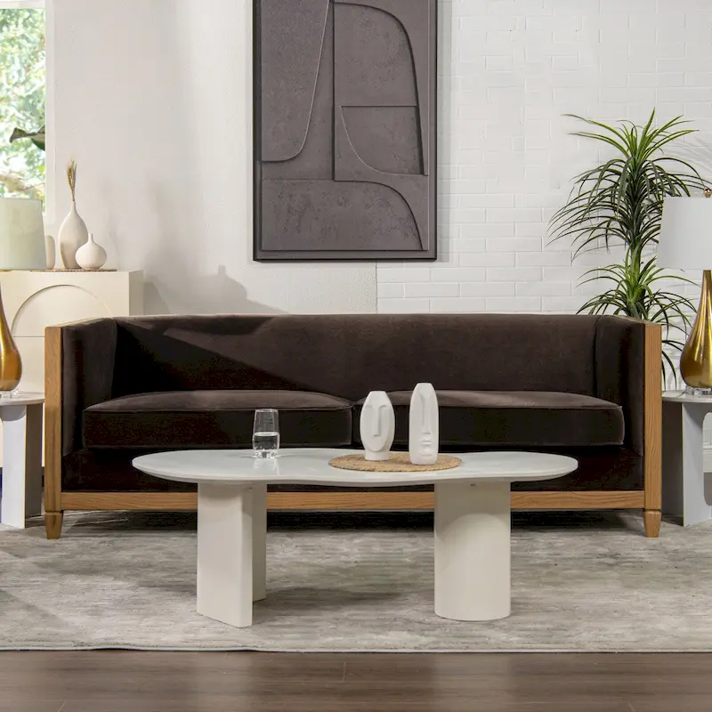 Georgia 81 Oak Wood & Rattan Sofa