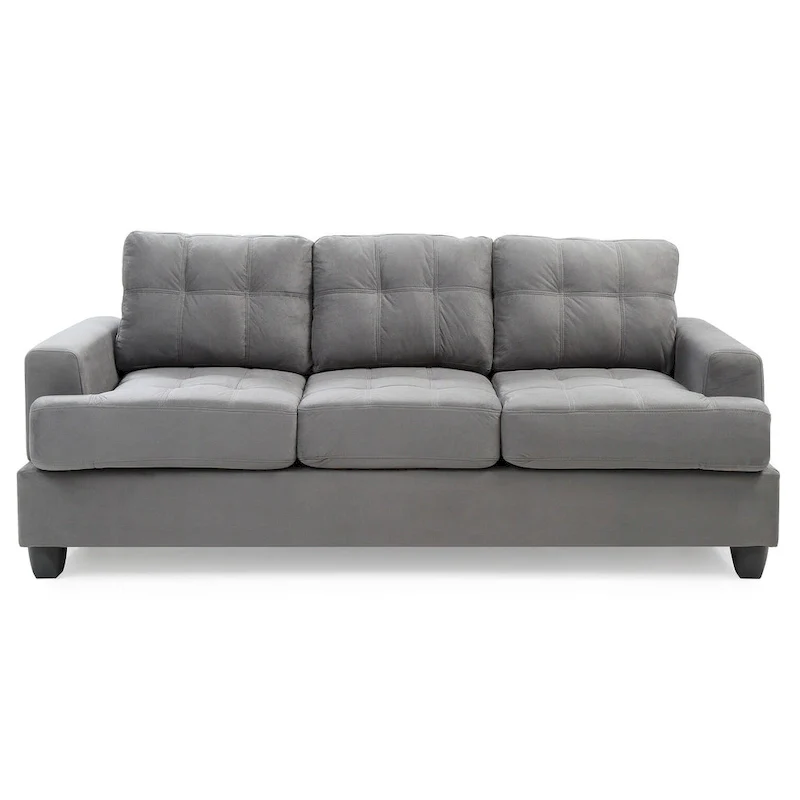 Sandridge 79 in. W Flared Arm Microfiber Straight Sofa - 34L x 79W x 36H