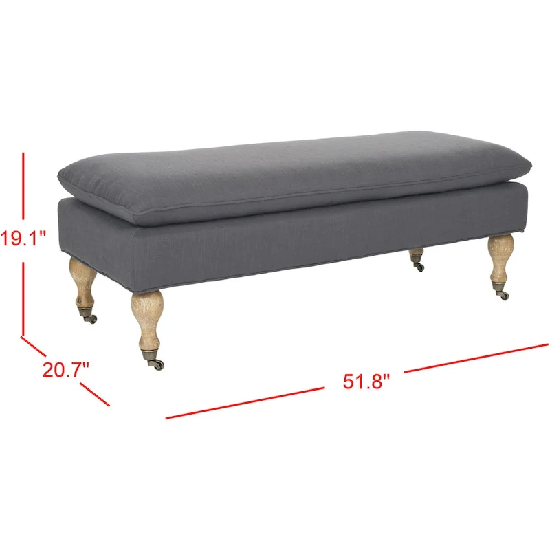 Pillowtop Grey/ Sage Bench - 0 - 52 W x 21 D x 19 H