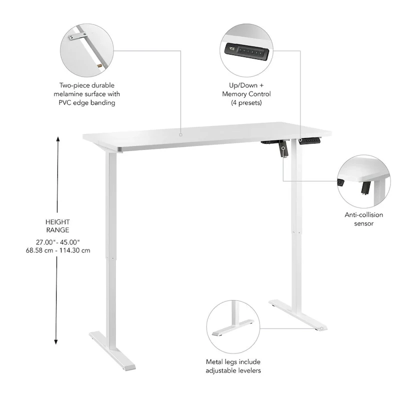 Energize 55W x 24D Height Adjustable Standing Desk by Bush Furniture