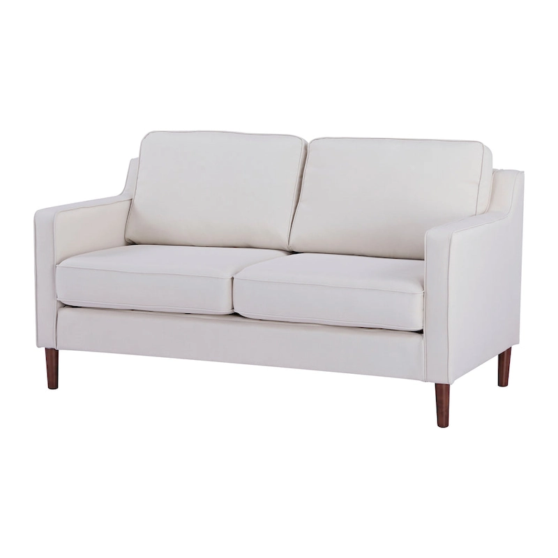 Sedona Modern Loveseat Sofa, Faux Linen / Vegan Leather Couch - N/A