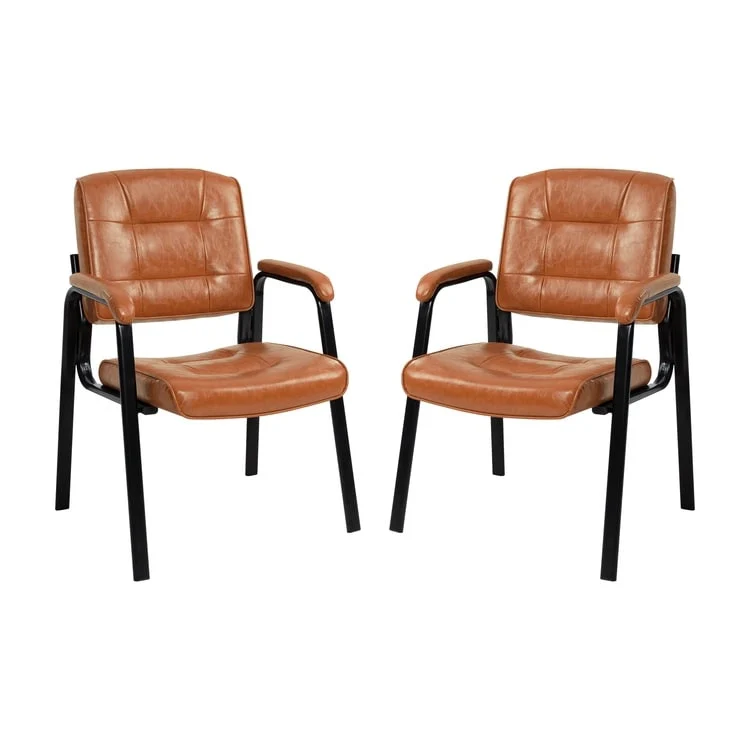 Premium Leather Executive Office Chairs with Padded Armrest