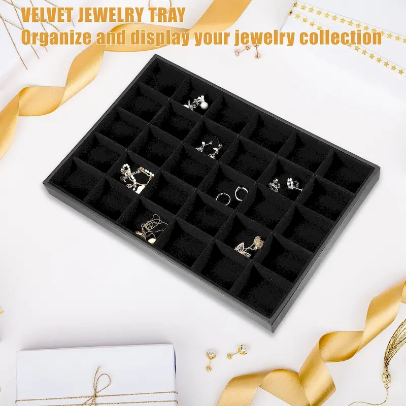 30 Grid Jewelry Tray Stackable for Rings Earrings Necklace Bracelet