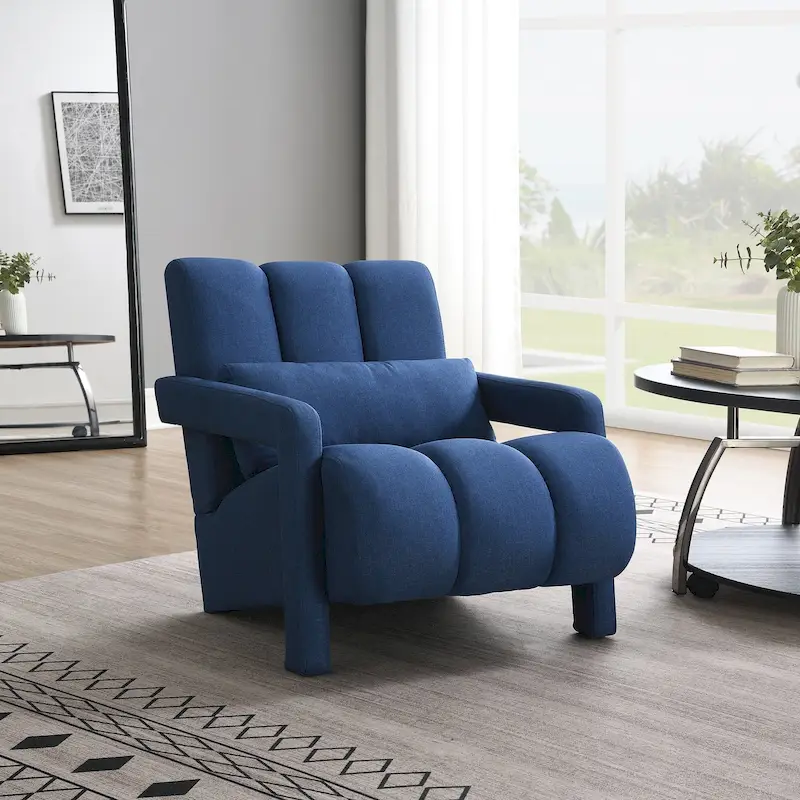 28H Modern Upholstered Accent Chair with a Pillow