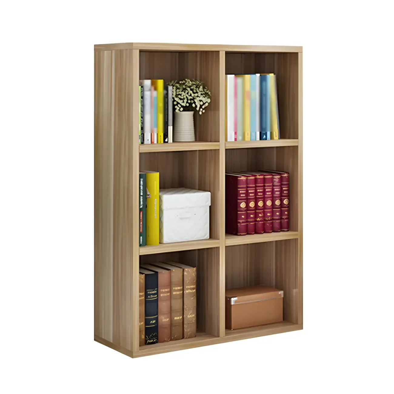 Scandinavian 3-Tier Black Cube Wood Bookcase