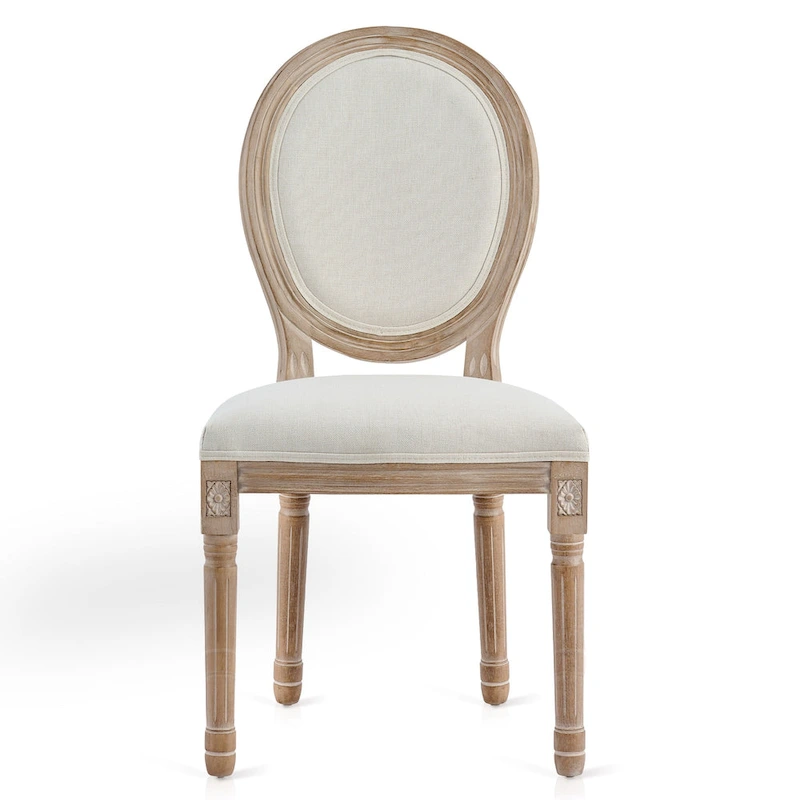CO-Z King Louis XVI Upholstered Dining and Side Chairs, Set of 2