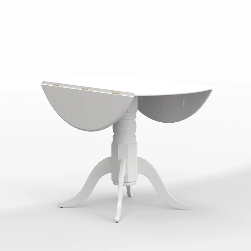 42 Wood Pedestal Base Double Drop Leaf Dining Table