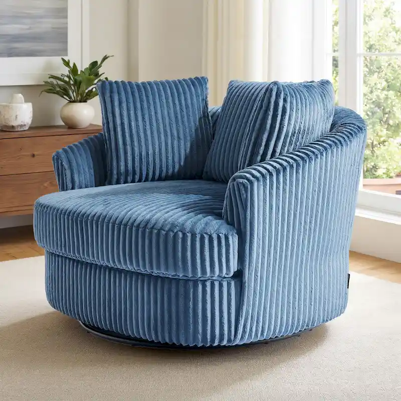 Swivel Tub Chair With Integrated Armrests And Removable, Washable Cover