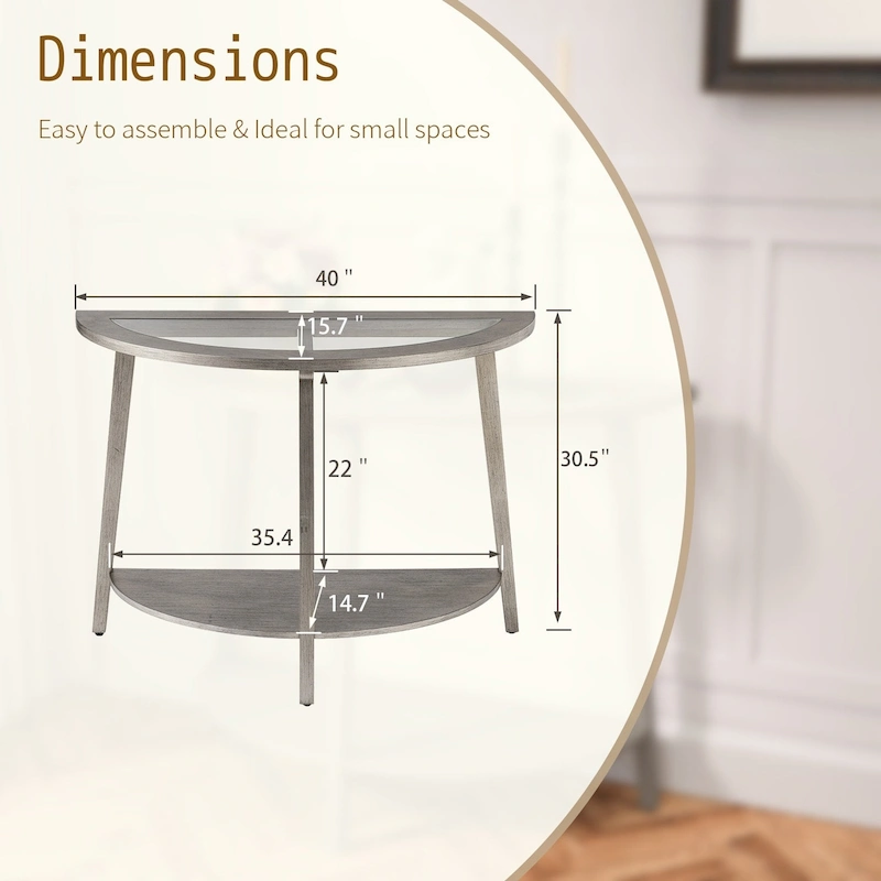 COSIEST Champagne Round Solid Wood Tempered Glass Coffee Table