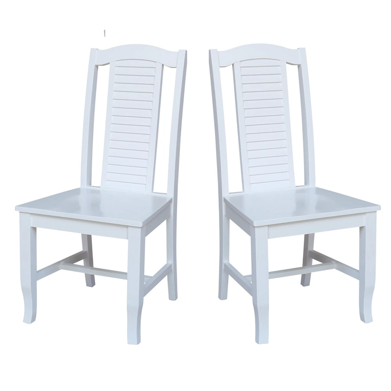 Solid Wood Seaside Dining Chairs - Set of Two
