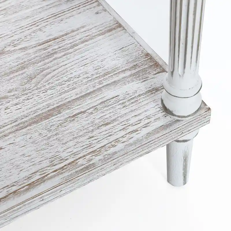 Farmhouse Distressed Wood and Metal 3-Drawer Console Table