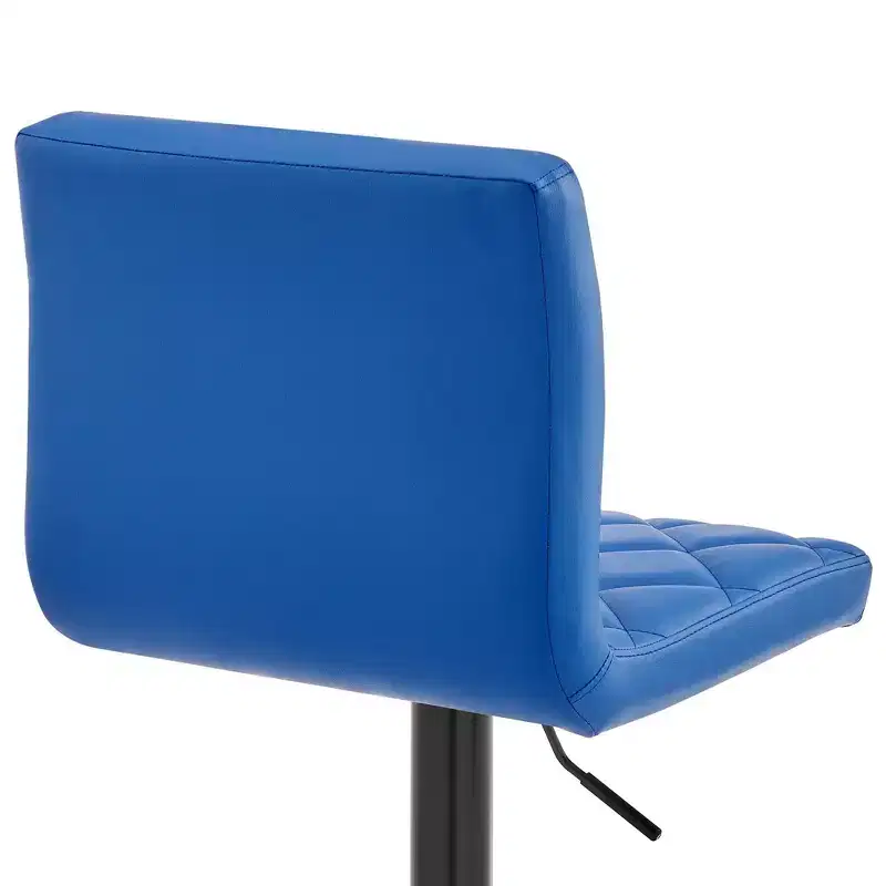 Duval Adjustable Barstool with Faux Leather and Metal Finish - Armen Living