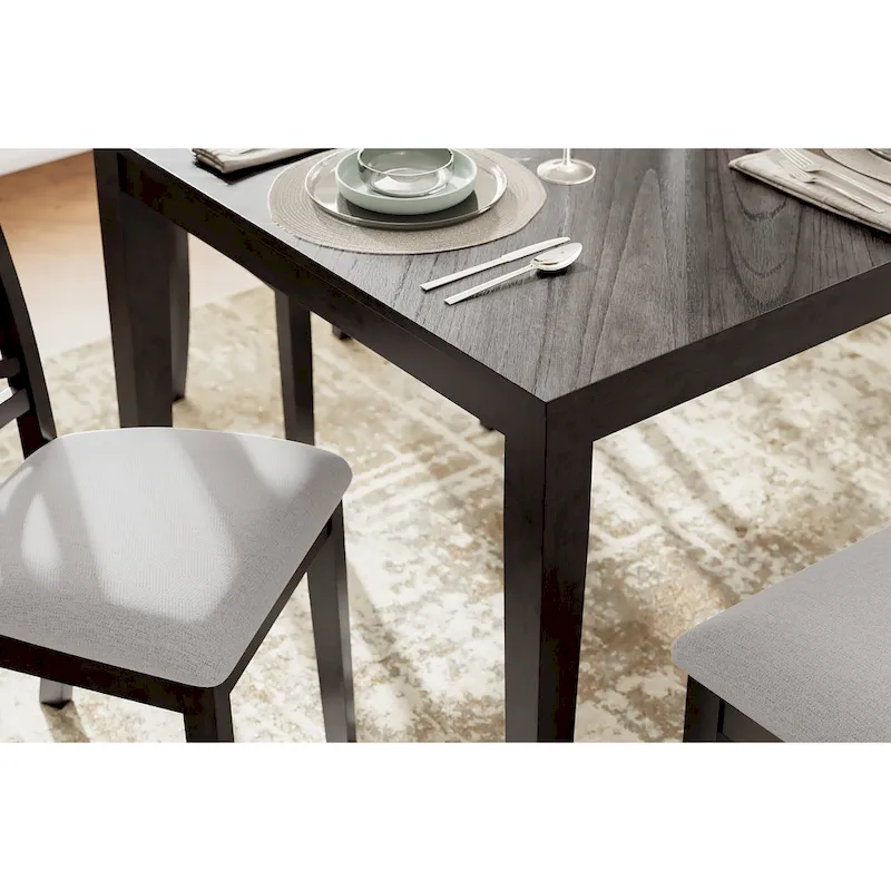 Signature Design by Ashley Langwest Dining Table and 4 Chairs and Bench (Set of 6)