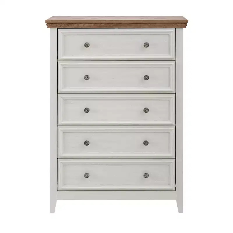 Beige Modern 5-Drawer Dresser, Single