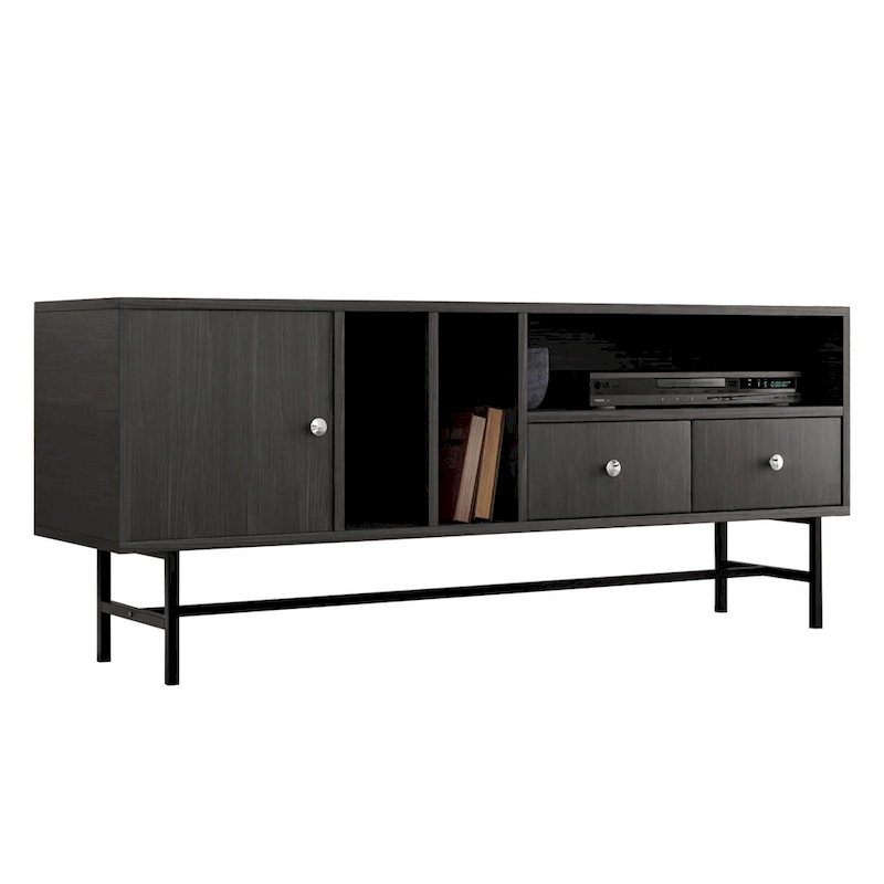 Rochester 2-Drawer 4-Shelf TV Stand Credenza with Iron Legs