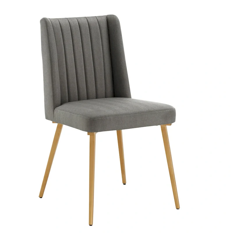 Gold Finish Fabric Dining Chair (Set of 2)