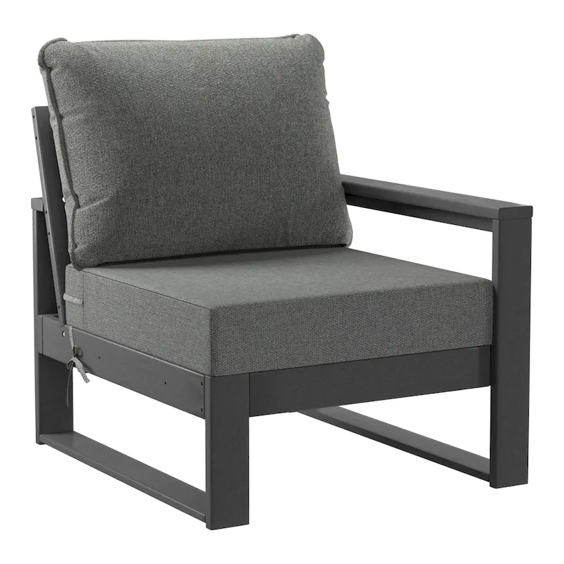 Polytrends Endless Patio 5-Piece Deep Seating Set with Ottoman with Gray Frame