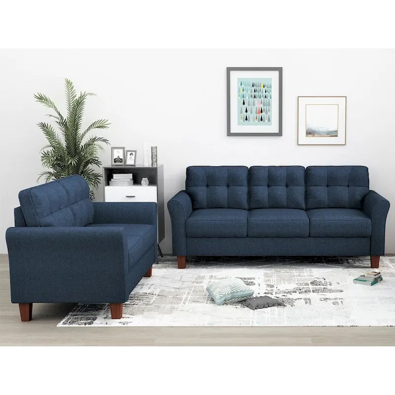 Kouchouk Tufted Mid Century 2 Piece Living Room Set- Loveseat & Sofa
