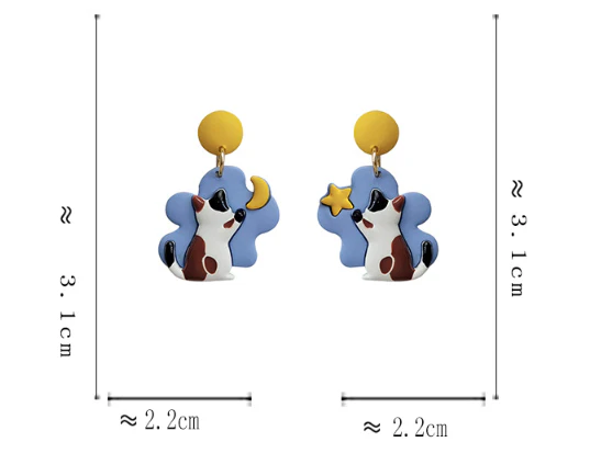 Luninana Earrings - A Night with Calico Cat Earrings YBY088