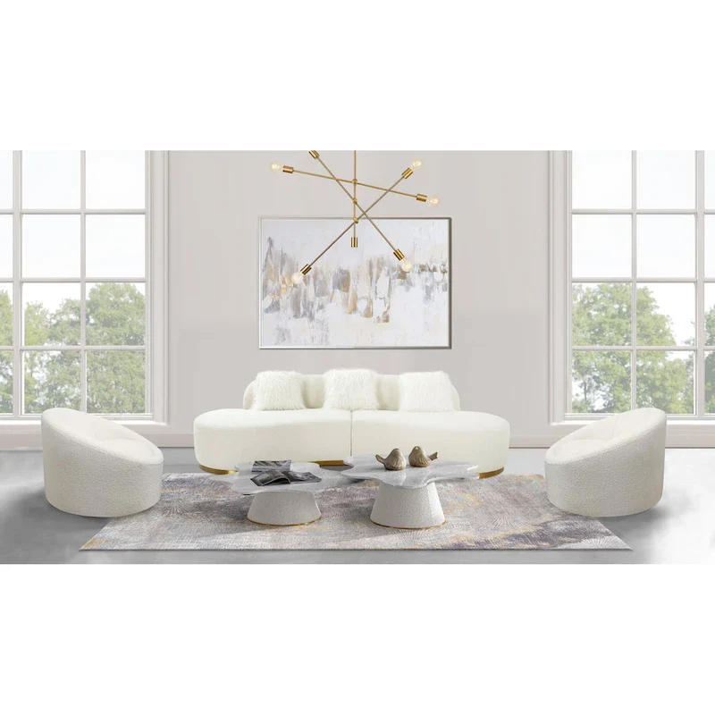 Curved Sofa with 3 Pillow Included