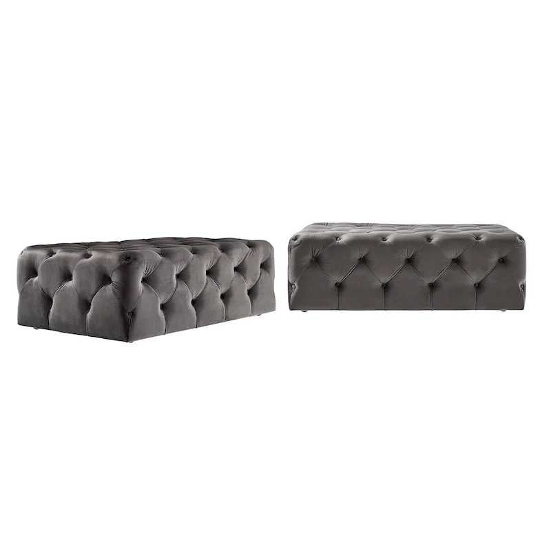 Gdansk Rectangular Tufted Ottoman with Casters