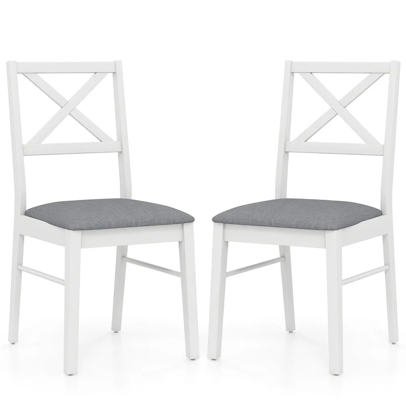 Dining Chairs Set of 4 Upholstered Kitchen Side Chairs w/ Rubber