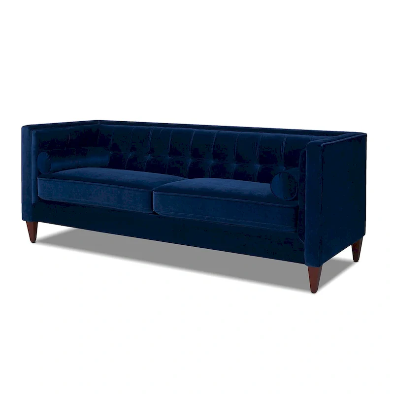 Modern Upholstered Tufted Swallowtail Sofa