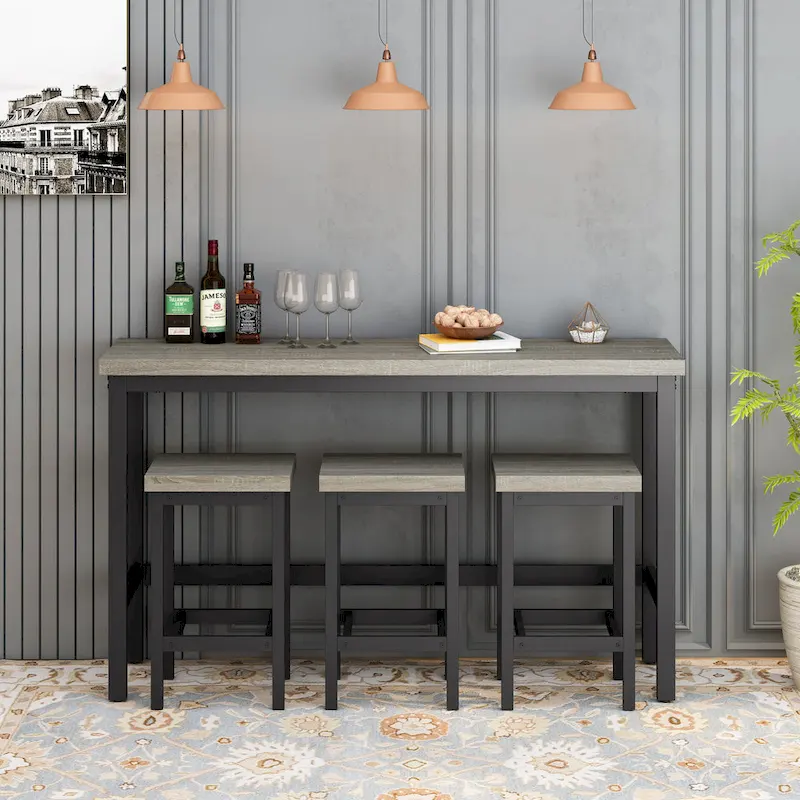 Counter Height Extra Long Dining Table Set