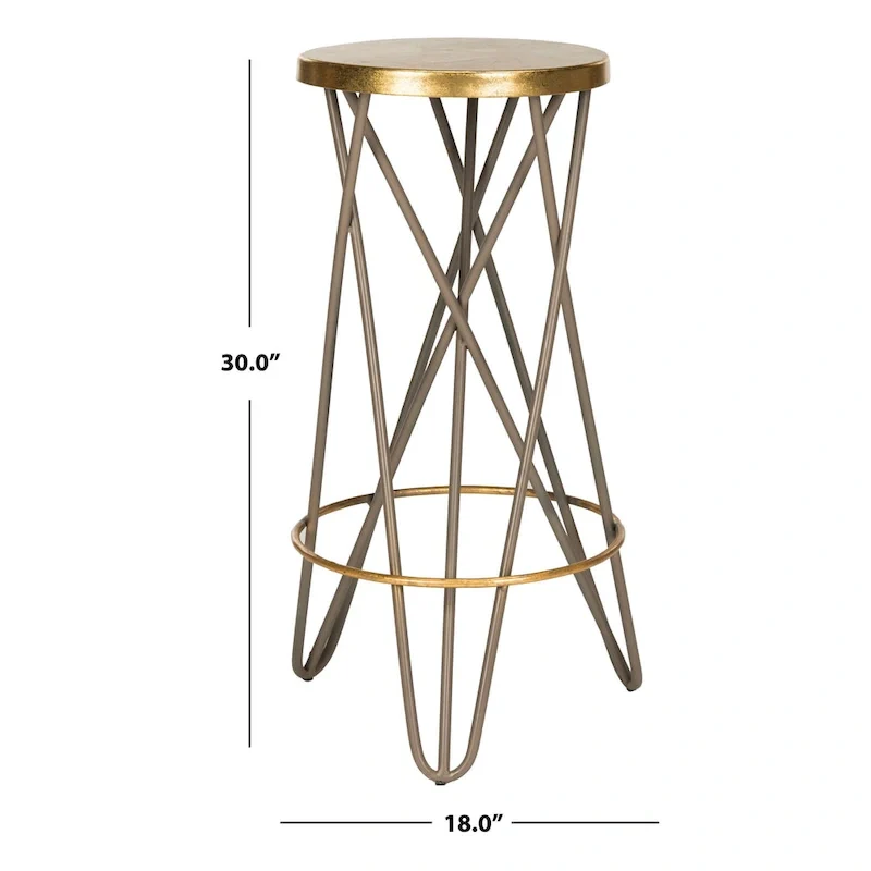 SAFAVIEH Elissa 30 Inch Gold Leaf Bar Stool - 18 x 18 x 30 - 18Wx18Dx30H