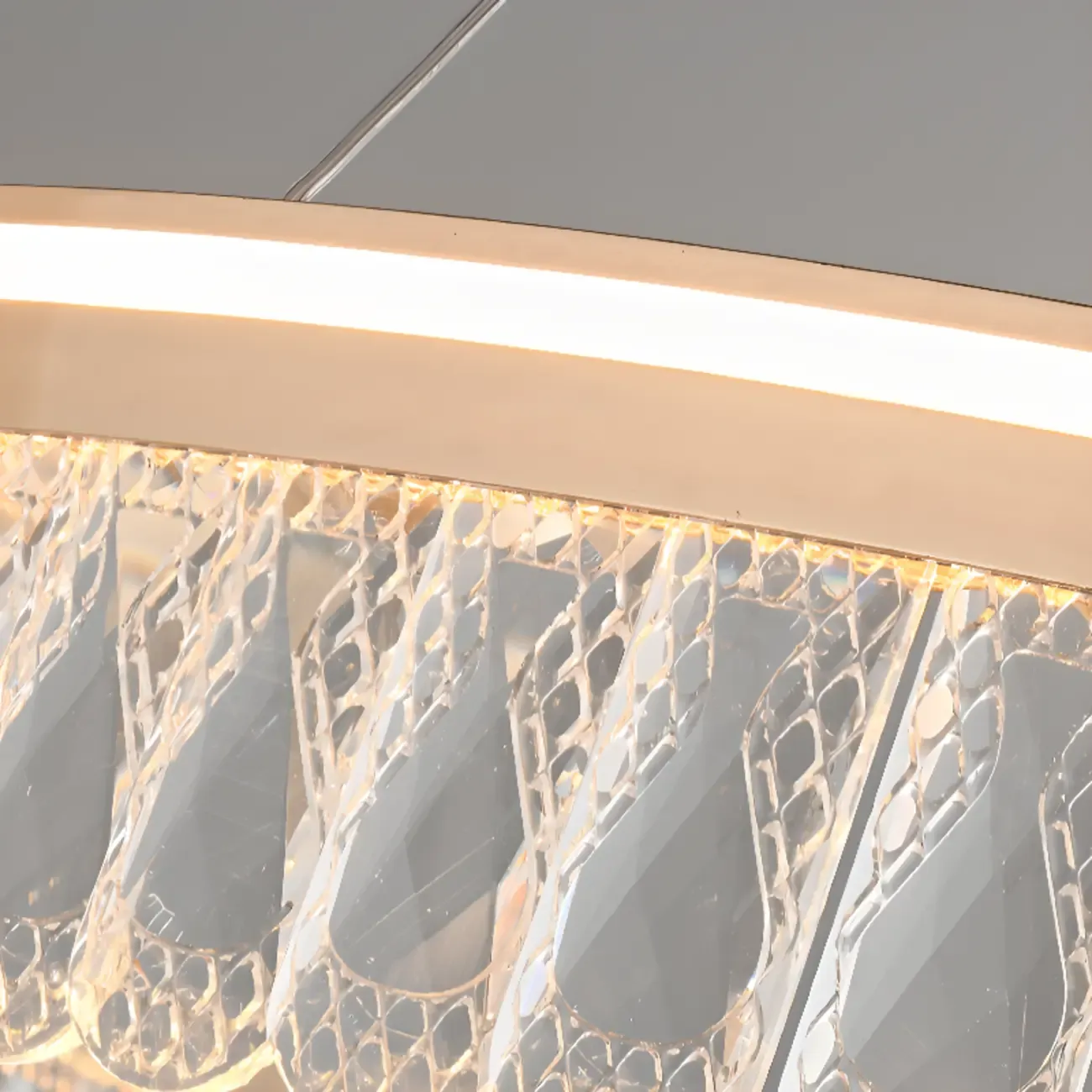 Dimmable Circle Gold Crystal Modern LED Chandeliers