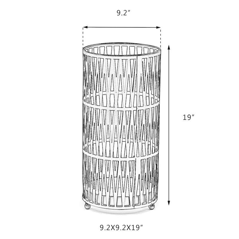 ADECO Stand Gold / Black Round RackMetal Umbrella Cane Walk Stick Drip Tray - 9. 2 x9. 2 x19